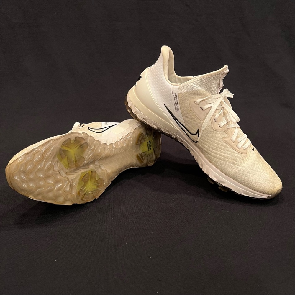 Nike White & Black Air Zoom Infinity Tour Flyknit Golf Shoes Spikes Mens 11.5